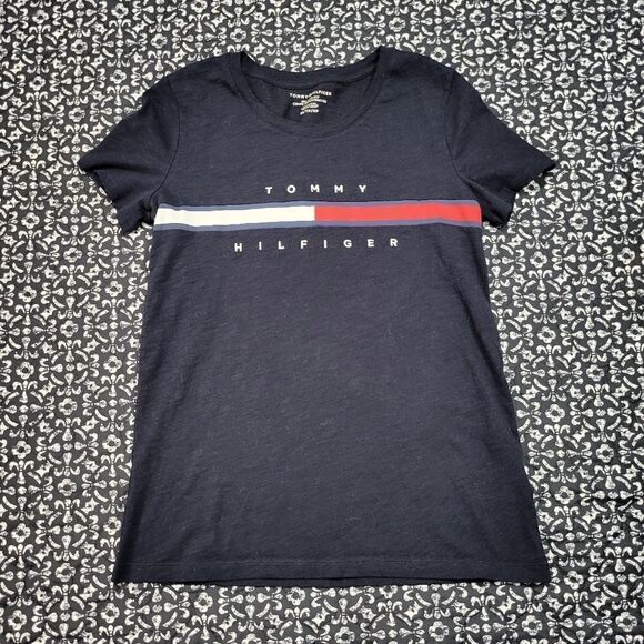 Tommy Hilfiger Blue Casual Athletic Gym Workout Classic Short Sleeve T-Shirt - Picture 1 of 3